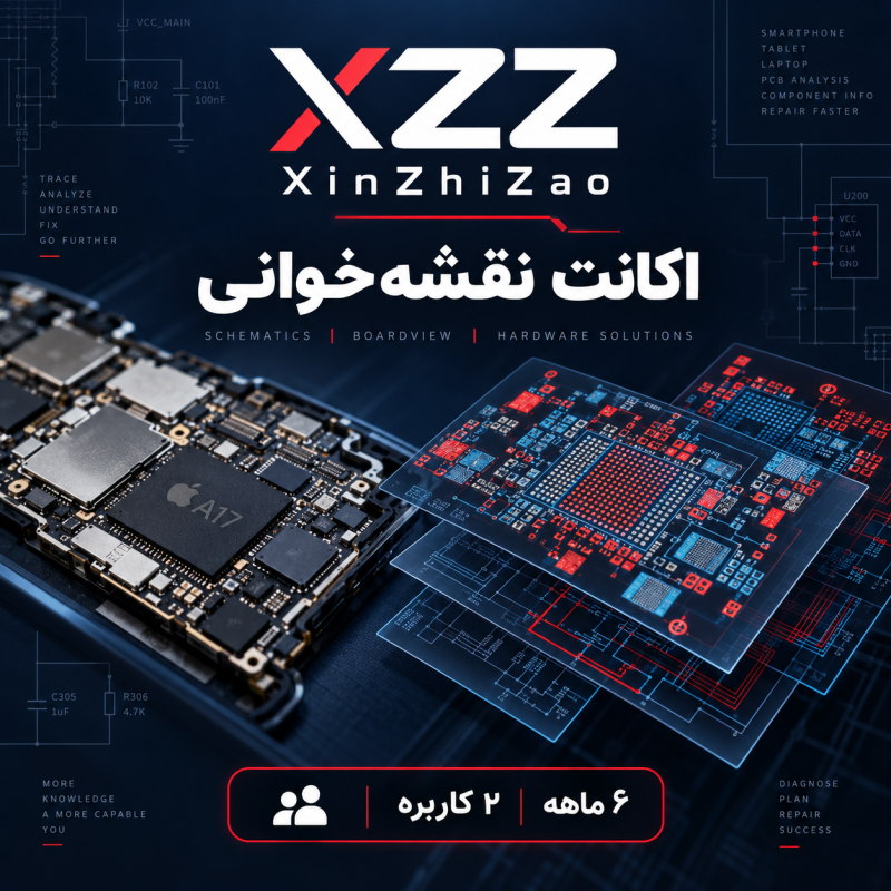 اکانت نقشه‌خوانی XZZ شش‌ماهه دوکاربره با طرح برد الکترونیکی
